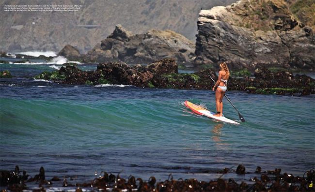 Annabel Anderson stand up paddling
