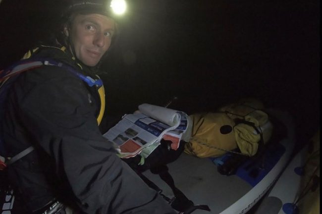 Lincoln Dews night paddling