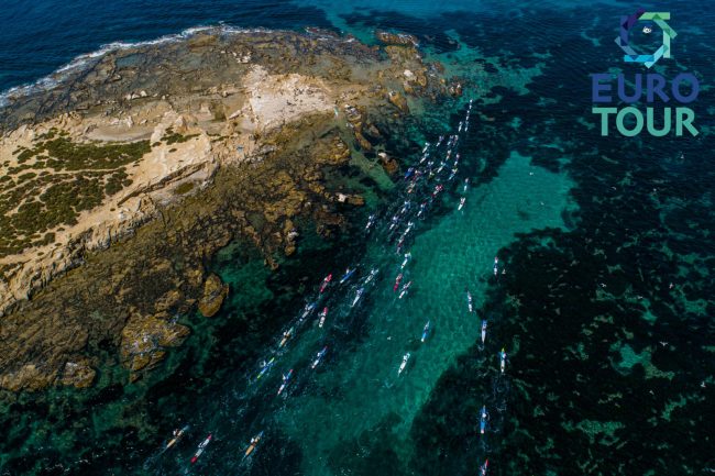 Paddlers on water Euro Tour